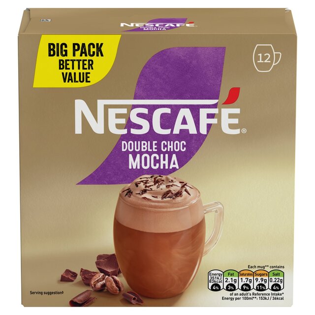 Nescafe Double Choc Mocha Instant Coffee 12 Sachets thumbnail 2