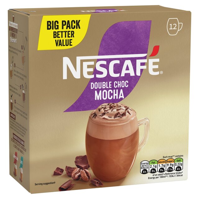 Nescafe Double Choc Mocha Instant Coffee 12 Sachets thumbnail 3