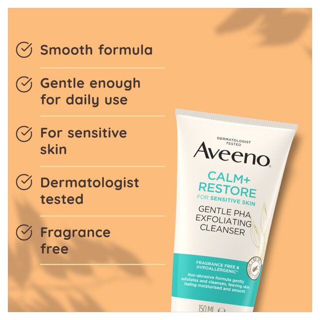 Aveeno Face Calm+Restore Gentle PHA Exfoliating Face Cleanser thumbnail 4