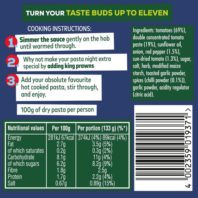 Dolmio Intensify Fiery Sun-ripened Tomato & Chilli Pasta Sauce thumbnail 3