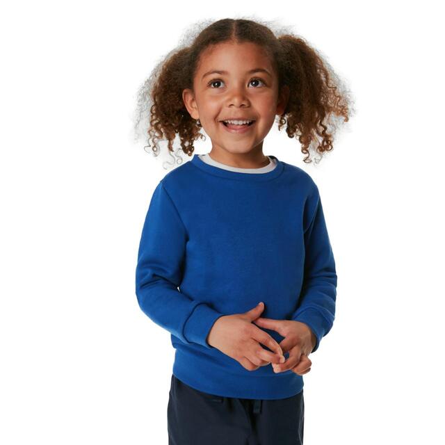 M&S Unisex Regular Fit School Sweatshirt, 3-14 Years, Royal Blue thumbnail 2