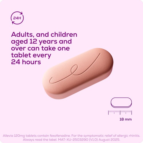 Allevia Hayfever Allergy Relief Tablets Fexofenadine thumbnail 2