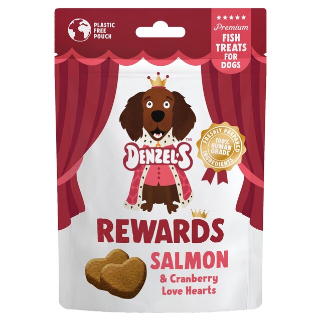 Denzel's Premium Rewards Salmon & Cranberry Love Heart Dog Treats