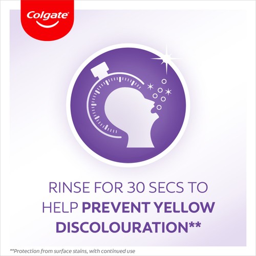 Colgate Max White Purple Reveal Teeth Whitening Mouthwash Alcohol Free thumbnail 9