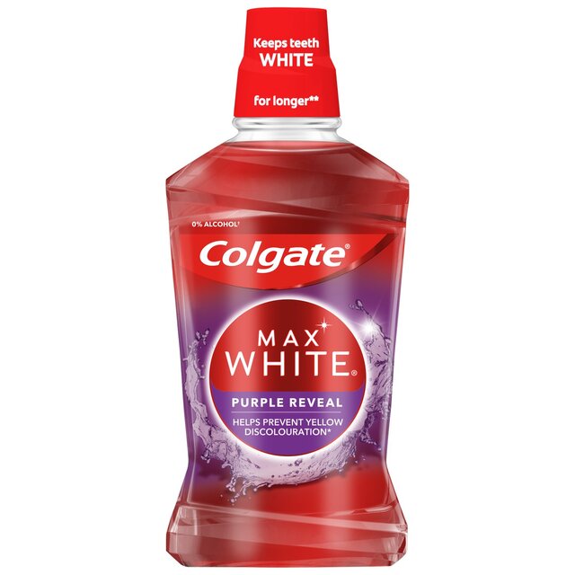 Colgate Max White Purple Reveal Teeth Whitening Mouthwash Alcohol Free