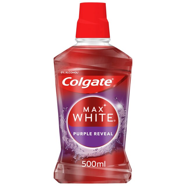 Colgate Max White Purple Reveal Teeth Whitening Mouthwash Alcohol Free thumbnail 2