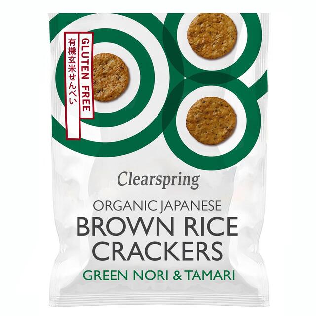 Clearspring Organic Japanese Brown Rice Crackers - Green Nori & Tamari