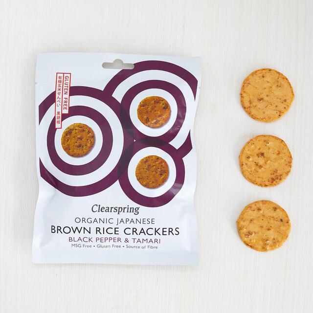 Clearspring Organic Japanese Brown Rice Crackers - Black Pepper & Tamari thumbnail 3