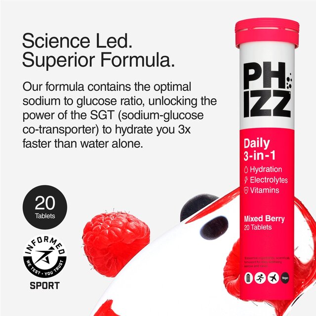 Phizz Mixed Berry 3-in-1 Hydration, Electrolytes and Vitamins Effervescent thumbnail 4