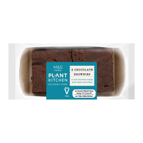 M&S Plant Kitchen 2 Chocolate Brownies thumbnail 2
