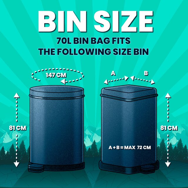 BEAST Incredibly Tough Drawstring Bin Bags 70L thumbnail 2