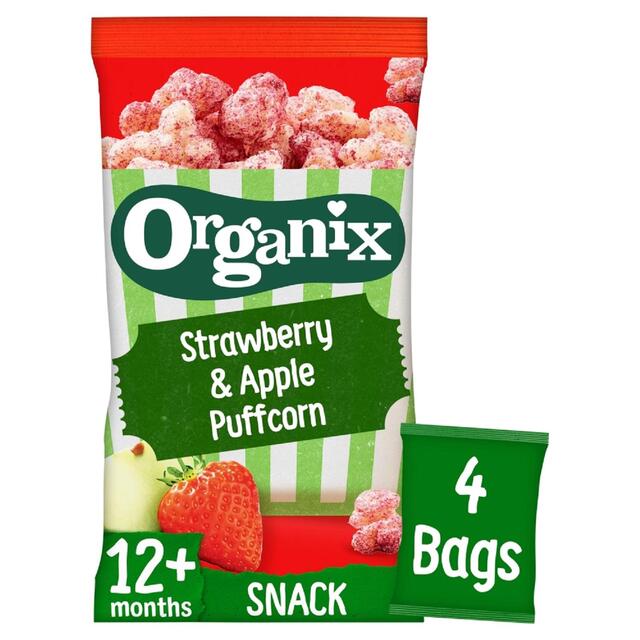 Organix Strawberry Puffcorn Toddler Snacks Multipack 12 months+