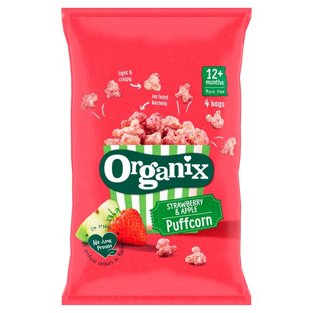 Organix Strawberry Puffcorn Toddler Snacks Multipack 12 months+ thumbnail 2