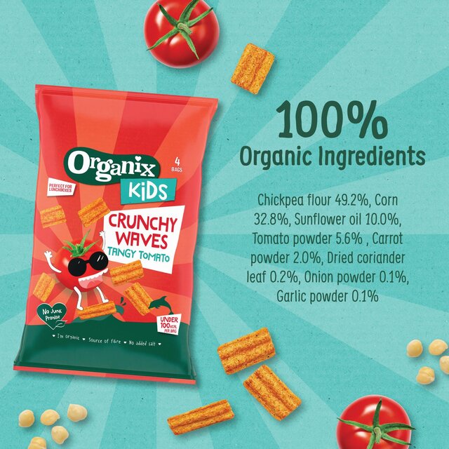 Organix KIDS Tomato Crunchy Waves Kids Snacks Multipack 3 years+ thumbnail 4