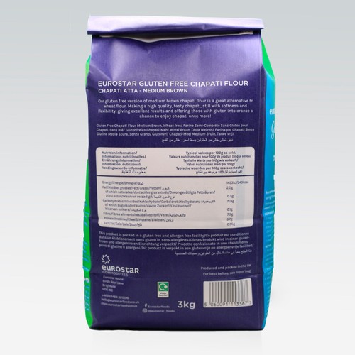 Eurostar Gluten Free Chapati Flour Medium Brown thumbnail 2