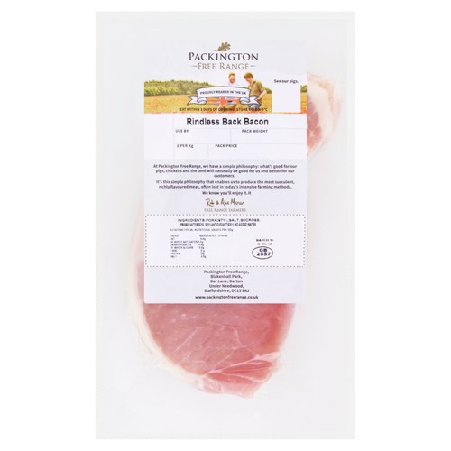 Packington Free Range Dry Cured Back Bacon