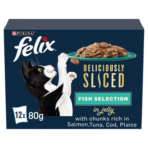 Felix Deliciously Sliced Fish Selection in Jelly Wet Cat Food thumbnail 2