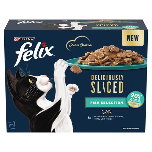 Felix Deliciously Sliced Fish Selection in Jelly Wet Cat Food thumbnail 3