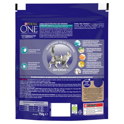 Purina One Senior 7+ Salmon Dry Cat Food thumbnail 2