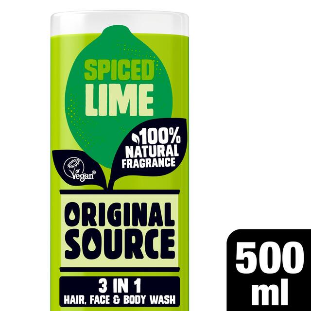Original Source Spiced Lime 3 in 1 Hair, Face and Body Wash for Men