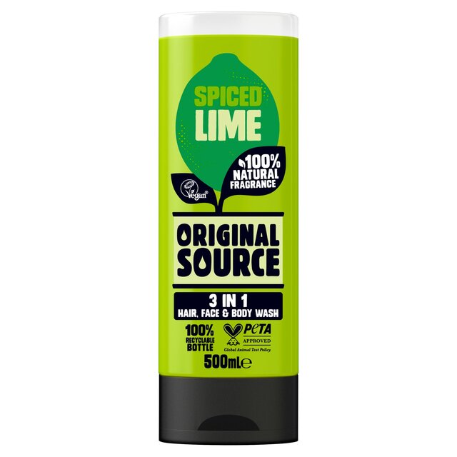 Original Source Spiced Lime 3 in 1 Hair, Face and Body Wash for Men thumbnail 3