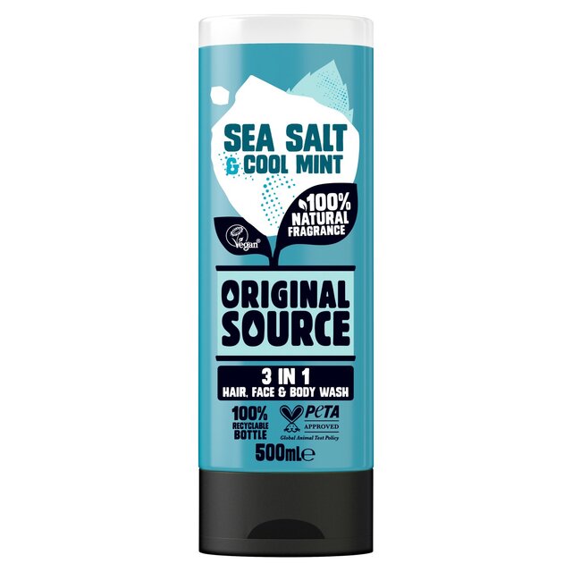 Original Source Sea Salt & Cool Mint 3 in 1 Hair Face and Body Wash for Men thumbnail 3