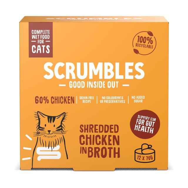Scrumble Wet Cat Shredded Chicken in Broth