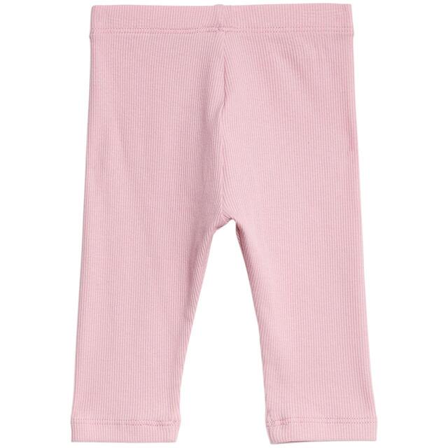 M&S Girls Collection Cotton Rich Leggings, 0-3 Months, Pink thumbnail 2
