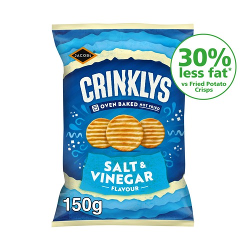 Jacob's Crinklys Salt & Vinegar Snacks Share Bag