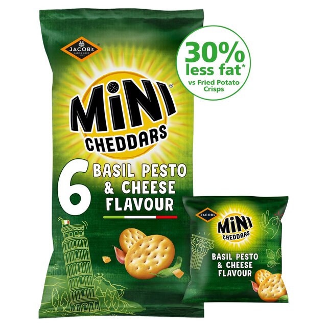 Jacob's Mini Cheddars 30% Less Fat Basil Pesto & Cheese Multipack Snacks