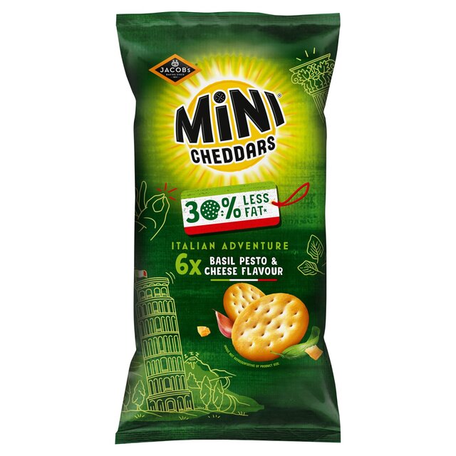 Jacob's Mini Cheddars 30% Less Fat Basil Pesto & Cheese Multipack Snacks thumbnail 2