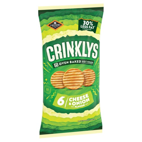 Jacob's Crinklys Cheese & Onion 30% Less Fat  Multipack Snacks thumbnail 3