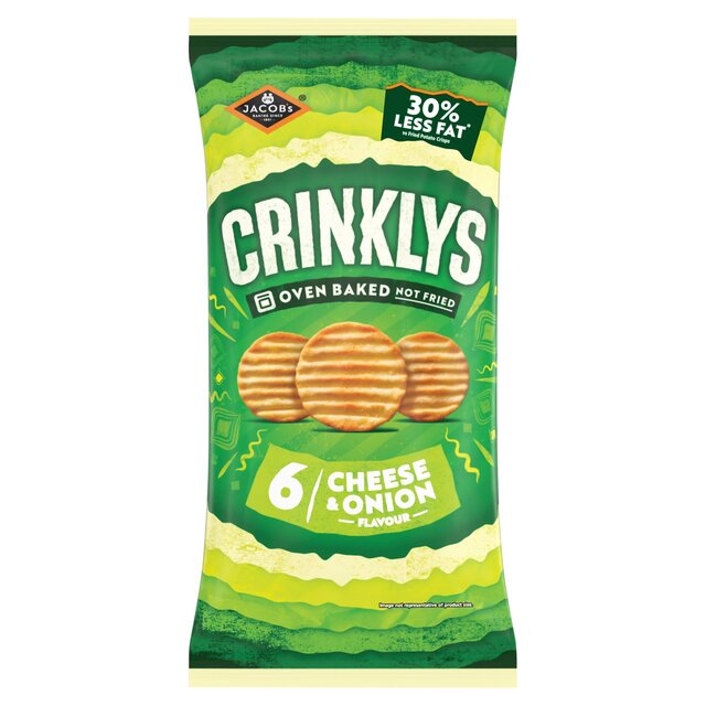 Jacob's Crinklys Cheese & Onion 30% Less Fat Multipack Snacks thumbnail 2