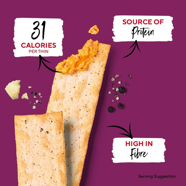 Ryvita Thins Cheddar & Black Pepper Flatbread Crackers thumbnail 6