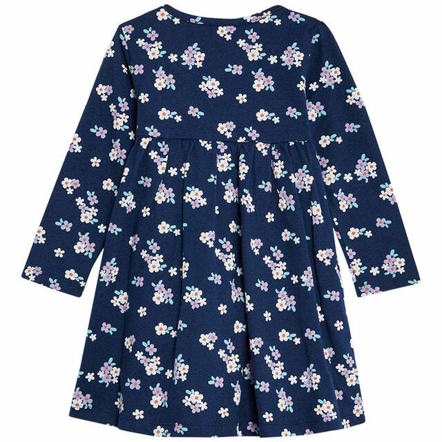 M&S Long Sleeve Floral Print Dress 0-3 M Navy thumbnail 2