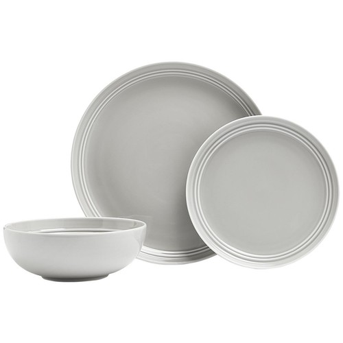 M&S Collection 12 Piece Marlowe Dinner Set Light Grey