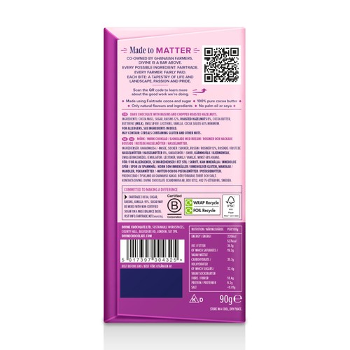 Divine 68% Dark Chocolate with Fruit & Nut thumbnail 5