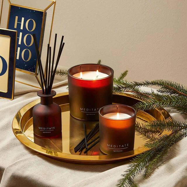 M&S Apothecary Meditate 3 Wick Candle Amber thumbnail 2