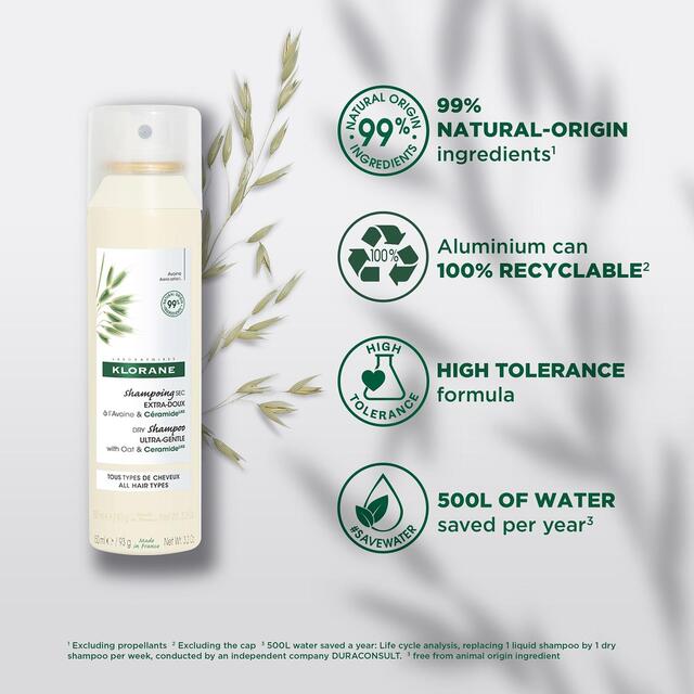 Klorane Extra-Gentle Dry Shampoo - All Hair Types - with Oat & CeramideLIKE thumbnail 4