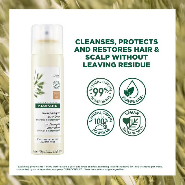 Klorane Extra-Gentle Tinted  Dry Shampoo Oat & CeramideLIKE thumbnail 4