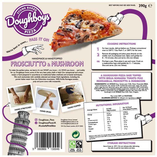 Doughboys Prosciutto & Mushroom Pizza thumbnail 2