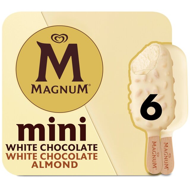 Magnum Mini White Chocolate & White Chocolate Almond Ice Cream Sticks