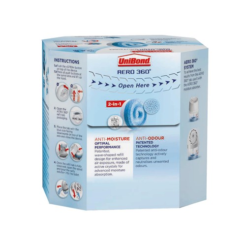 Unibond AERO 360 degree Moisture Absorber Neutral Refill Tab thumbnail 2