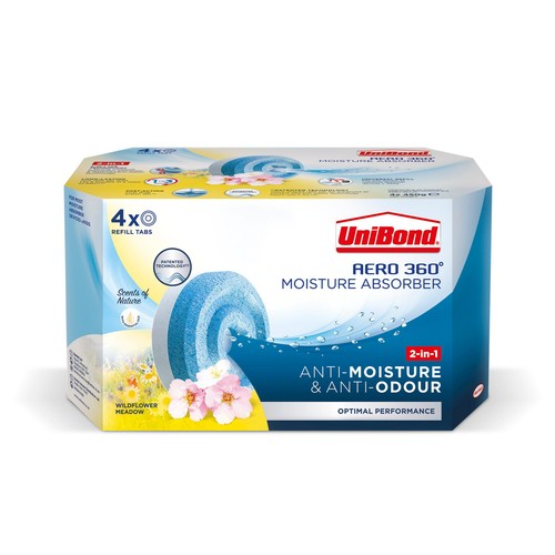 Unibond AERO 360 Moisture Absorber Wildflower Refill Tab