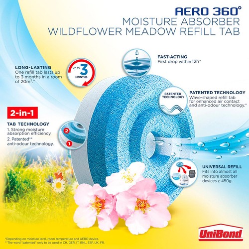 Unibond AERO 360 Moisture Absorber Wildflower Refill Tab thumbnail 3