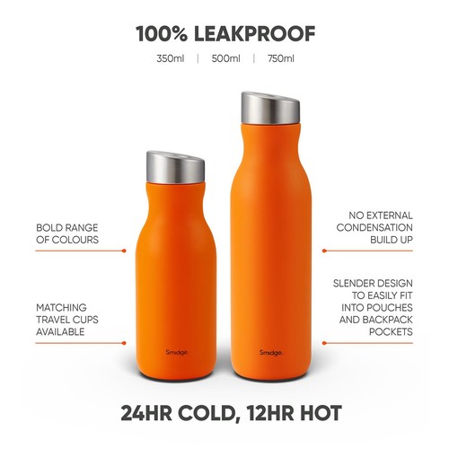 Smidge Reusable Water Bottle, Citrus, 500ml thumbnail 3