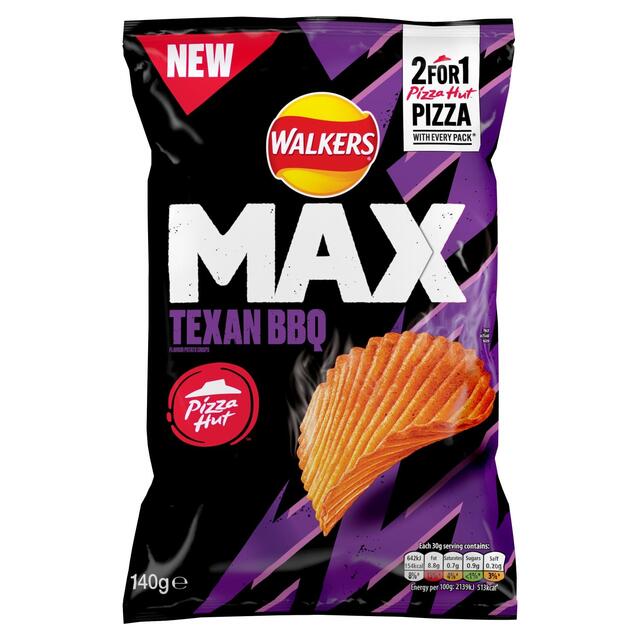 Walkers Max Pizza Hut Texan BBQ Sharing Crisps thumbnail 3