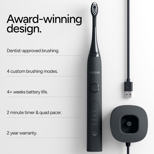 Ordo Sonic+ Toothbrush & Charging Travel Case - Charcoal Grey thumbnail 2