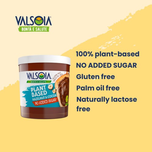 Valsoia No Added Sugar Dairy Free Hazelnut Spread thumbnail 3