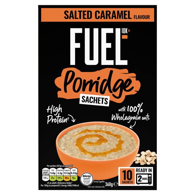FUEL 10K  Salted Caramel Protein Porridge Oat Cereal Sachets thumbnail 2